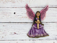 Angel with Candle, Angel Home Decor, Original Handmade Angel Art from Oaxaca Mexico, Christmas Tree Ornament, Christmas Decoration