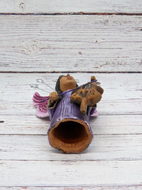 Christmas Decorations, Angel with Cello, Christmas Angel Home Decor, Handmade Angel Art from Oaxaca Mexico, Original Sculpture