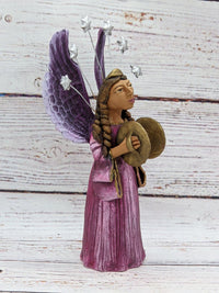Christmas Decorations, Angel & Cymbals, Christmas Angel Home Decor, Handmade Angel Art de Oaxaca Mexico