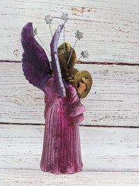 Christmas Decorations, Angel & Cymbals, Christmas Angel Home Decor, Handmade Angel Art de Oaxaca Mexico