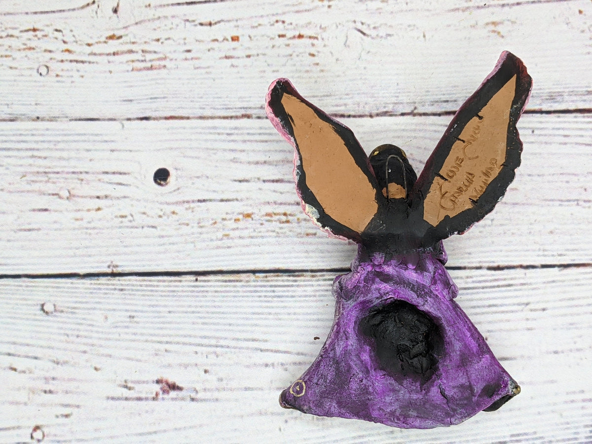 Angel with Candle, Angel Home Decor, Original Handmade Angel Art from Oaxaca Mexico, Christmas Tree Ornament, Christmas Decoration