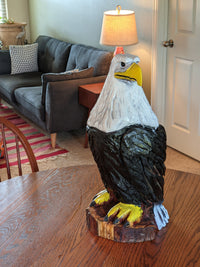 Bald Eagle Handmade Home Decor for Outdoor Garden, Porch or Yard Art by Chainsaw Artist in Texas, Hand Carved Eagle