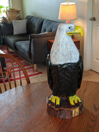 Bald Eagle Handmade Home Decor for Outdoor Garden, Porch or Yard Art by Chainsaw Artist in Texas, Hand Carved Eagle