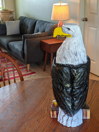 Bald Eagle Handmade Home Decor for Outdoor Garden, Porch or Yard Art by Chainsaw Artist in Texas, Hand Carved Eagle