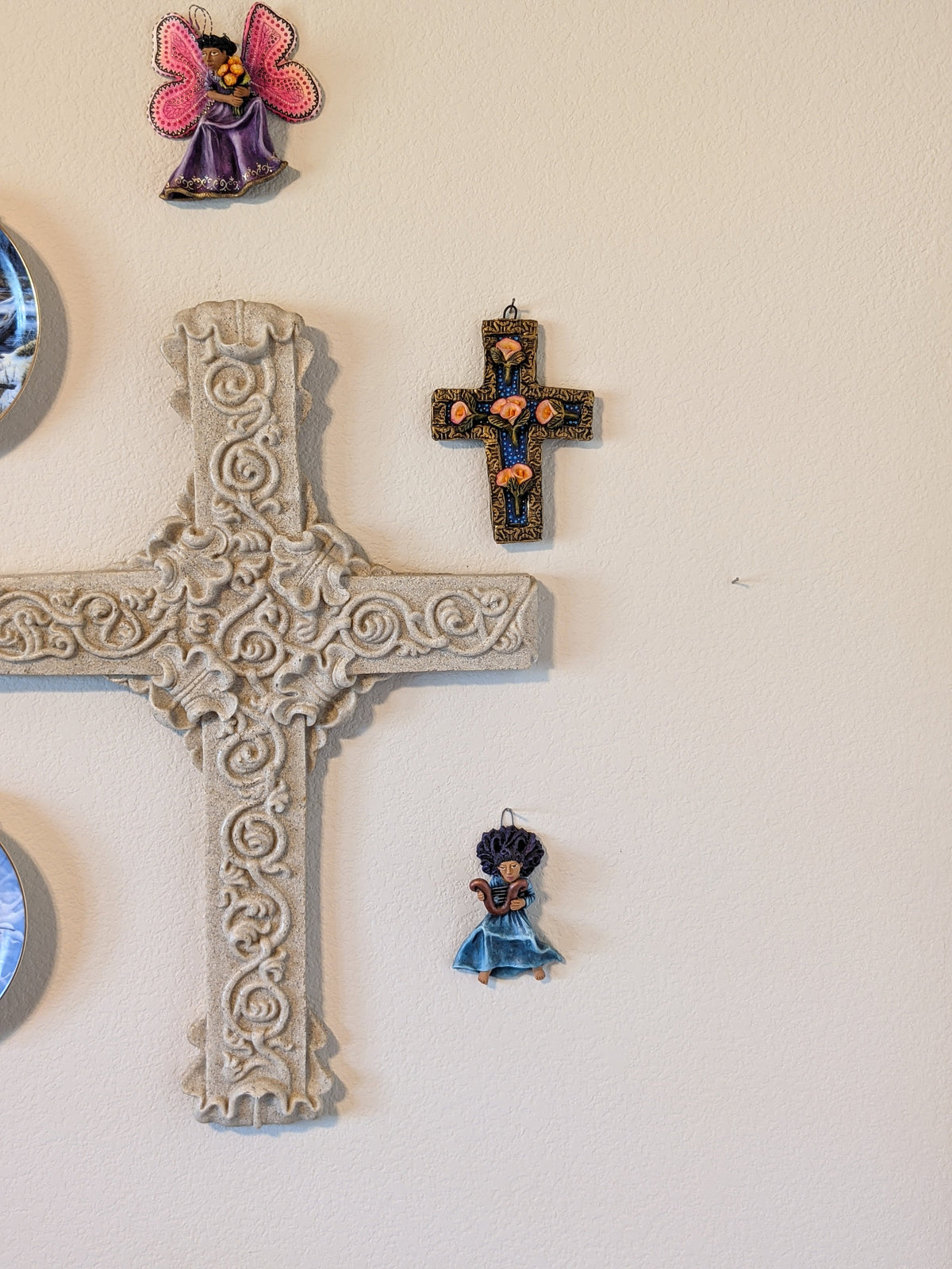 Handmade Christian Cross, Religous Home Decor, Mexican Folk Art, Oaxaca Cross Decor, Cross Decoration Wall Art