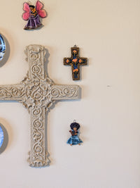 Handmade Christian Cross, Religous Home Decor, Mexican Folk Art, Oaxaca Cross Decor, Cross Decoration Wall Art