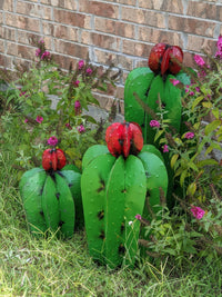 Saguaro Cactus Garden Decor - Family of 3 Metal Cactus Decorations for Yard or Home, Hand Painted Lifelike Saguaro Cactus is Mexican Garden Art