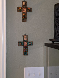 Handmade Christian Cross, Religous Home Decor, Mexican Folk Art, Oaxaca Cross Decor, Cross Decoration Wall Art