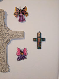 Handmade Christian Cross, Religous Home Decor, Mexican Folk Art, Oaxaca Cross Decor, Cross Decoration Wall Art