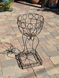 Metal Flower Pot Stand, Handmade Mexican Garden Decor, Flower Pot Holder, Decorative Yard Art, Flower Stand, Garden Decoration