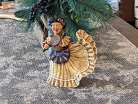 Woman Figurine in Oaxacan Dress, Mexican Folk Art, Handmade Home Decor, Clay Statue from Oaxaca, Mexico by Jose Juan Aguilar