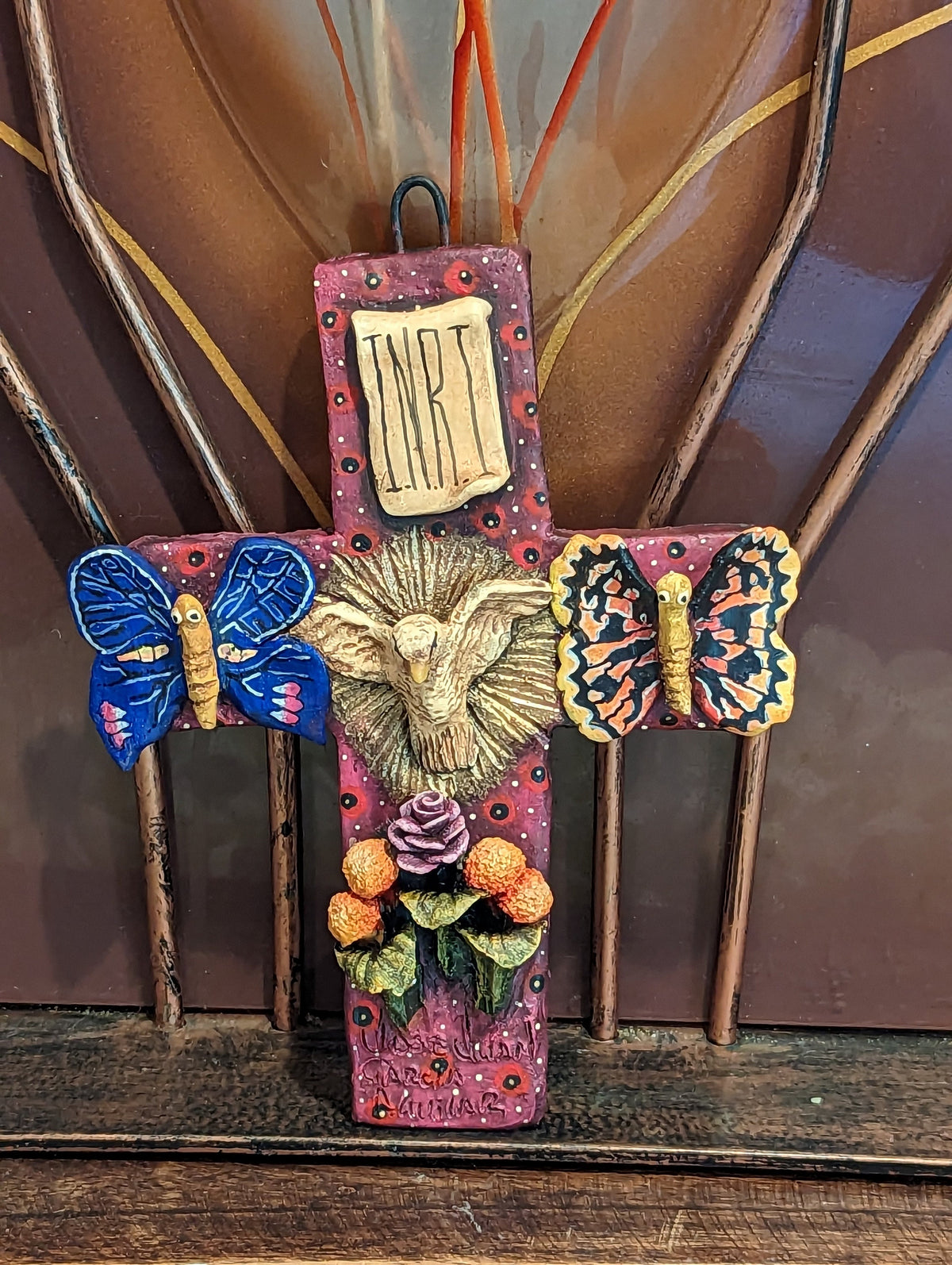 Cross Wall Decor, Mexico Art, Religious Home Decor, Mexico Folk Art - Handmade Wall Cross from Oaxaca, Cross Decor, Christian Wall Art