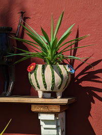 Ceramic Planter, Cactus Flower Pot, Handmade Mexican Pottery from Atzompa, Mexico, Home Decor, Indoor or Outdoor Decor, Charming Plant Pot