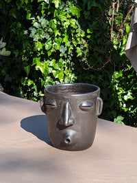 Whistler Planter, Clay Flower Pot, Handmade Mexican Pottery from Atzompa, Mexico, Home Decor, Indoor or Outdoor Decor, Barro Negro Plant Pot