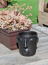 Whistler Planter, Clay Flower Pot, Handmade Mexican Pottery from Atzompa, Mexico, Home Decor, Indoor or Outdoor Decor, Barro Negro Plant Pot