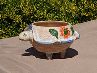 Ceramic Planter, Turtle Flower Pot, Handmade Mexican Pottery from Atzompa, Mexico, Home Decor, Indoor or Outdoor Decor, Charming Plant Pot