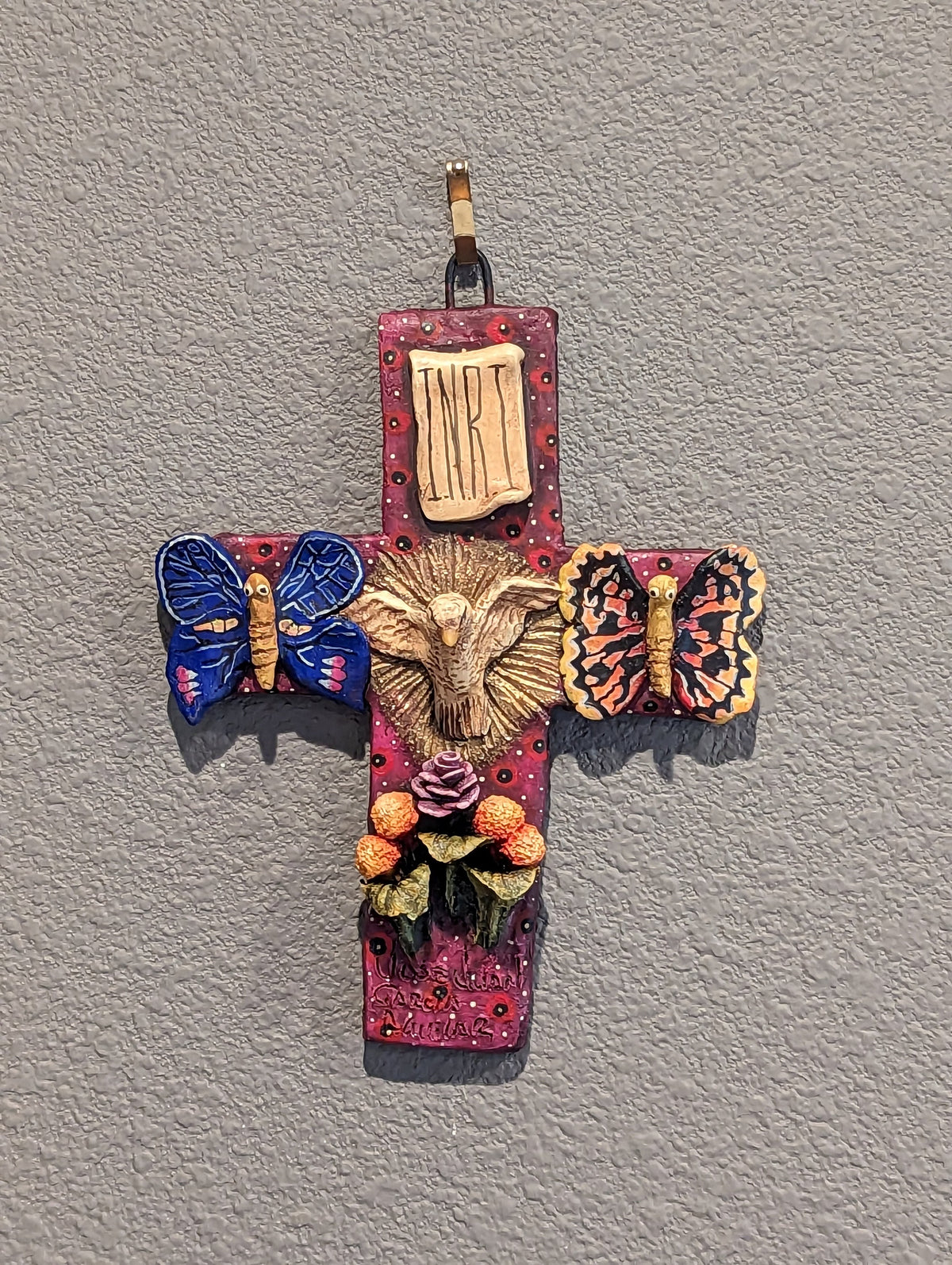 Cross Wall Decor, Mexico Art, Religious Home Decor, Mexico Folk Art - Handmade Wall Cross from Oaxaca, Cross Decor, Christian Wall Art