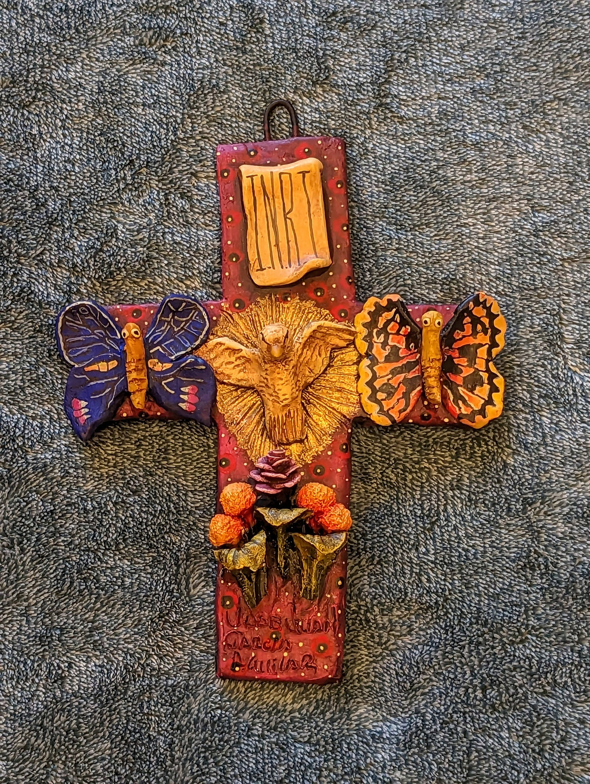 Cross Wall Decor, Mexico Art, Religious Home Decor, Mexico Folk Art - Handmade Wall Cross from Oaxaca, Cross Decor, Christian Wall Art