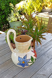 Pitcher Planter, Ceramic Flower Pot, Handmade Mexican Pottery from Atzompa, Mexico, Home Decor, Indoor or Outdoor Decor, Charming Plant Pot