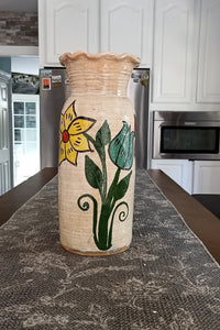 Ceramic Floral Planter for Outdoor Decor, Home Decor, Shelf Decor, Mexican Pottery, Handmade Flower Pot or Indoor Planter, Dried Flower Vase