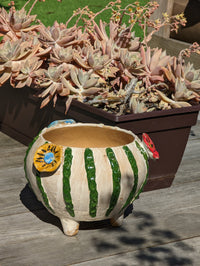 Ceramic Planter, Cactus Flower Pot, Handmade Mexican Pottery from Atzompa, Mexico, Home Decor, Indoor or Outdoor Decor, Charming Plant Pot