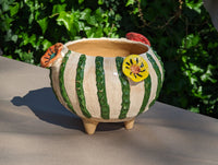 Ceramic Planter, Cactus Flower Pot, Handmade Mexican Pottery from Atzompa, Mexico, Home Decor, Indoor or Outdoor Decor, Charming Plant Pot