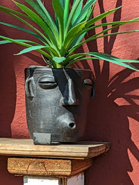 Whistler Planter, Clay Flower Pot, Handmade Mexican Pottery from Atzompa, Mexico, Home Decor, Indoor or Outdoor Decor, Barro Negro Plant Pot