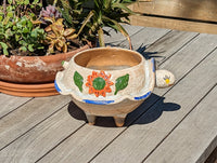 Ceramic Planter, Turtle Flower Pot, Handmade Mexican Pottery from Atzompa, Mexico, Home Decor, Indoor or Outdoor Decor, Charming Plant Pot