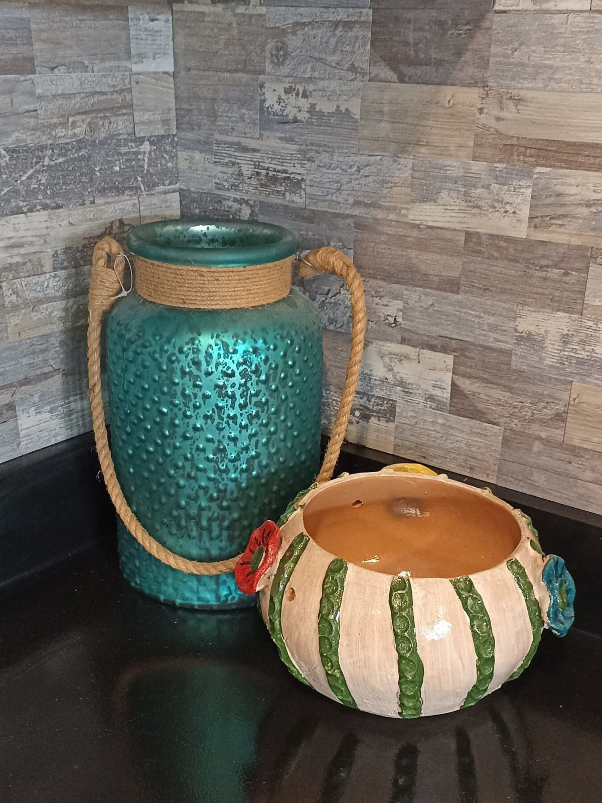 Cactus Flower Pot, Handmade Mexican Pottery from Atzompa, Mexico, Indoor Outdoor Home Decor, Charming Plant Pot w 3  Holes for Hanging