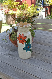 Ceramic Floral Planter for Outdoor Decor, Home Decor, Shelf Decor, Mexican Pottery, Handmade Flower Pot or Indoor Planter, Dried Flower Vase