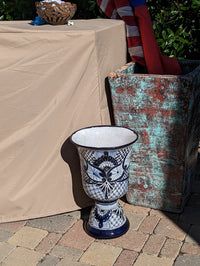 Classic Flower Pot Ships 9-25| Talavera Ceramic Planter is 22" Tall Handmade Mexican Pottery, Outdoor Garden Decor, Home Decor
