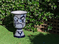 Classic Flower Pot Ships 9-25| Talavera Ceramic Planter is 22" Tall Handmade Mexican Pottery, Outdoor Garden Decor, Home Decor