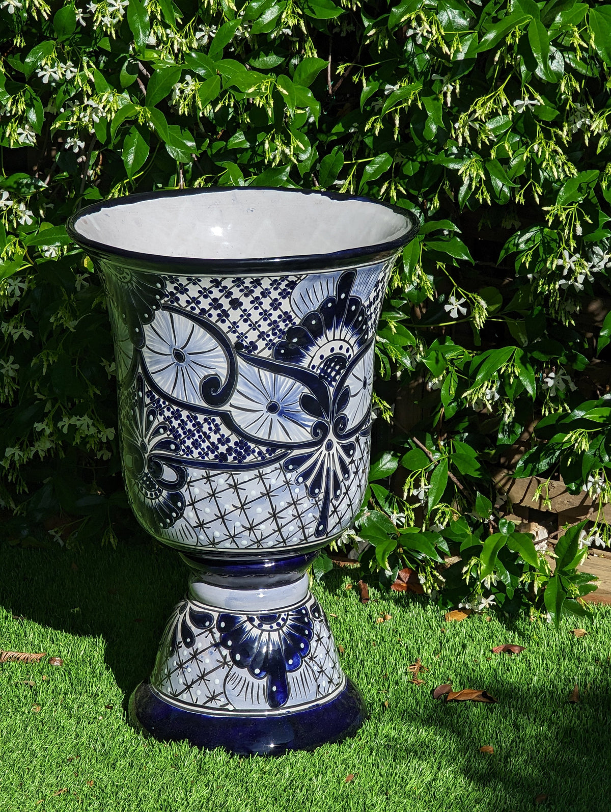 Classic Flower Pot Ships 9-25| Talavera Ceramic Planter is 22" Tall Handmade Mexican Pottery, Outdoor Garden Decor, Home Decor