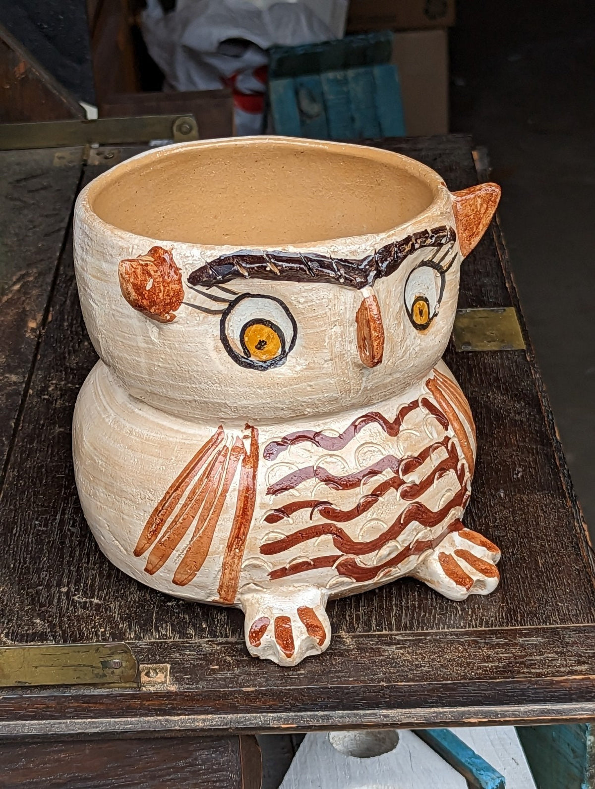 Ceramic Owl Planter, Flower Pot, Handmade Mexican Pottery from Atzompa, Mexico, Home Decor, Indoor or Outdoor Decor, Charming Plant Pot