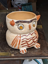 Ceramic Owl Planter, Flower Pot, Handmade Mexican Pottery from Atzompa, Mexico, Home Decor, Indoor or Outdoor Decor, Charming Plant Pot