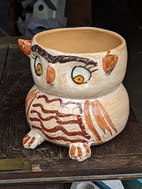 Ceramic Owl Planter, Flower Pot, Handmade Mexican Pottery from Atzompa, Mexico, Home Decor, Indoor or Outdoor Decor, Charming Plant Pot