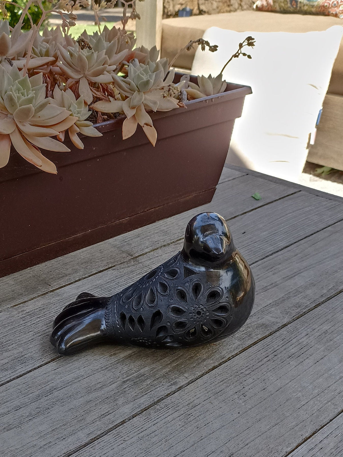 Dove Home Decor, Barro Negro, Black Clay, Handmade Mexican Pottery from San Bartolo near Oaxaca, Mexico