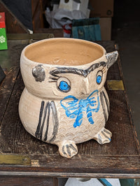 Ceramic Owl Planter, Flower Pot, Handmade Mexican Pottery from Atzompa, Mexico, Home Decor, Indoor or Outdoor Decor, Charming Plant Pot