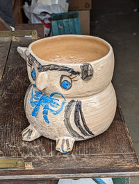Ceramic Owl Planter, Flower Pot, Handmade Mexican Pottery from Atzompa, Mexico, Home Decor, Indoor or Outdoor Decor, Charming Plant Pot