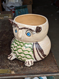 Ceramic Owl Planter, Flower Pot, Handmade Mexican Pottery from Atzompa, Mexico, Home Decor, Indoor or Outdoor Decor, Charming Plant Pot