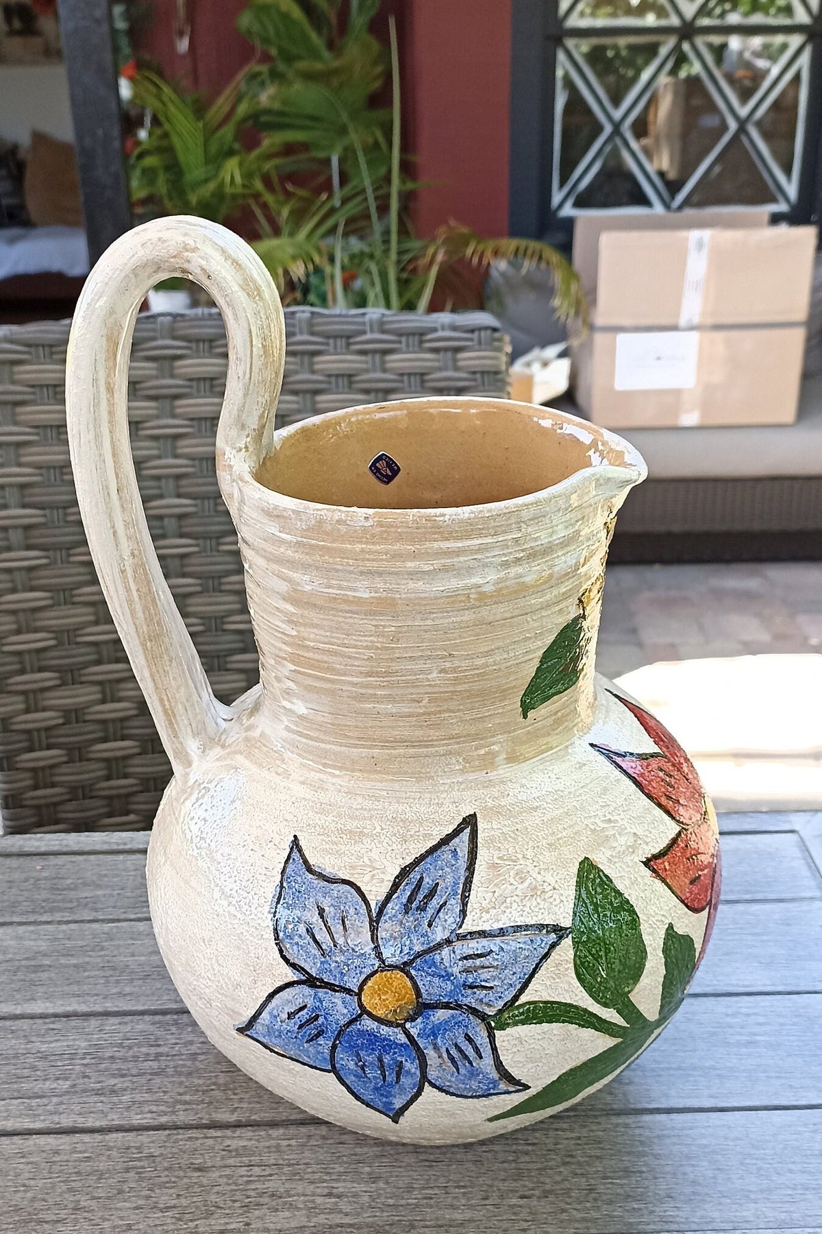 Pitcher Planter, Ceramic Flower Pot, Handmade Mexican Pottery from Atzompa, Mexico, Home Decor, Indoor or Outdoor Decor, Charming Plant Pot