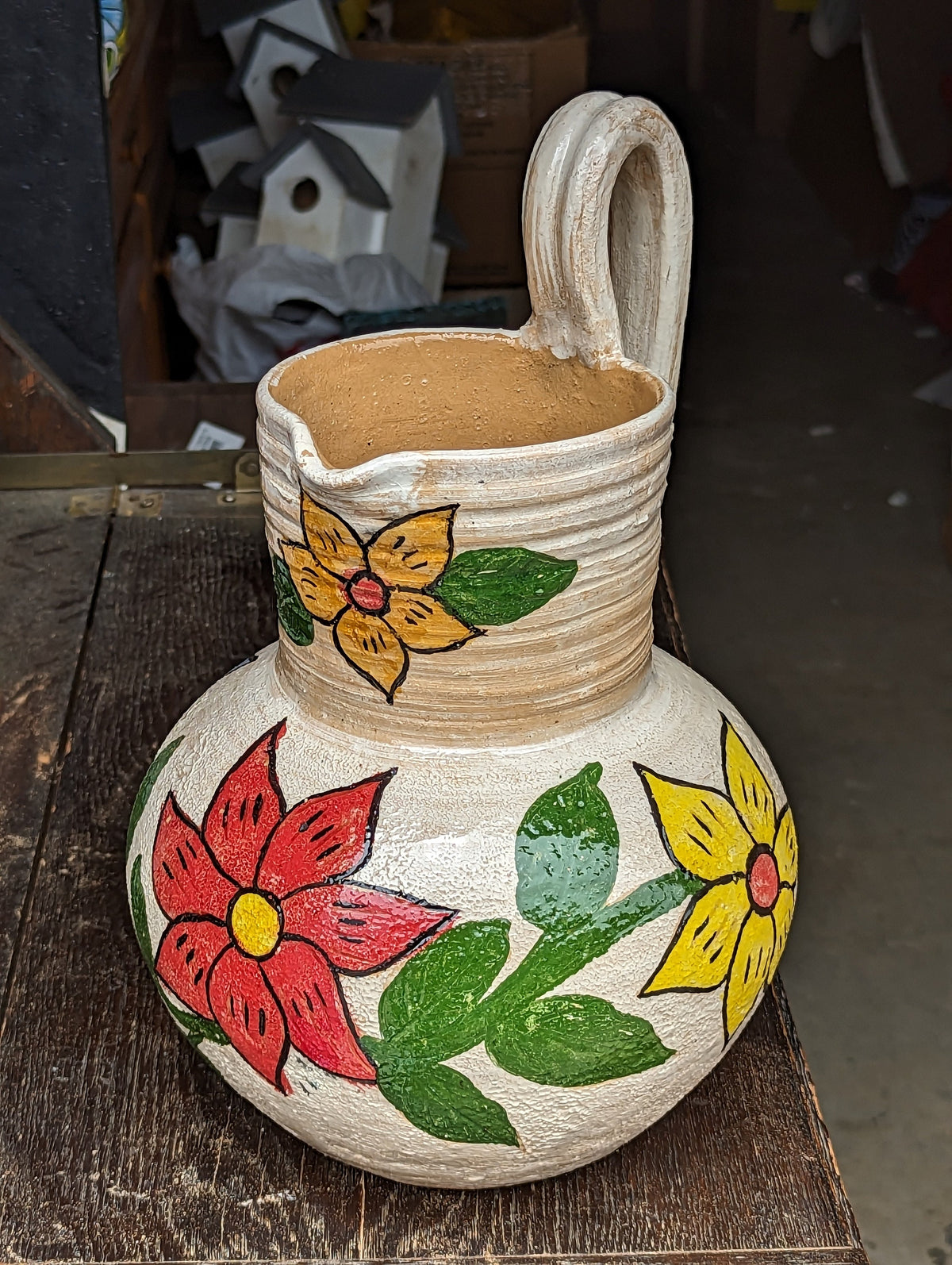 Pitcher Planter, Ceramic Flower Pot, Handmade Mexican Pottery from Atzompa, Mexico, Home Decor, Indoor or Outdoor Decor, Charming Plant Pot