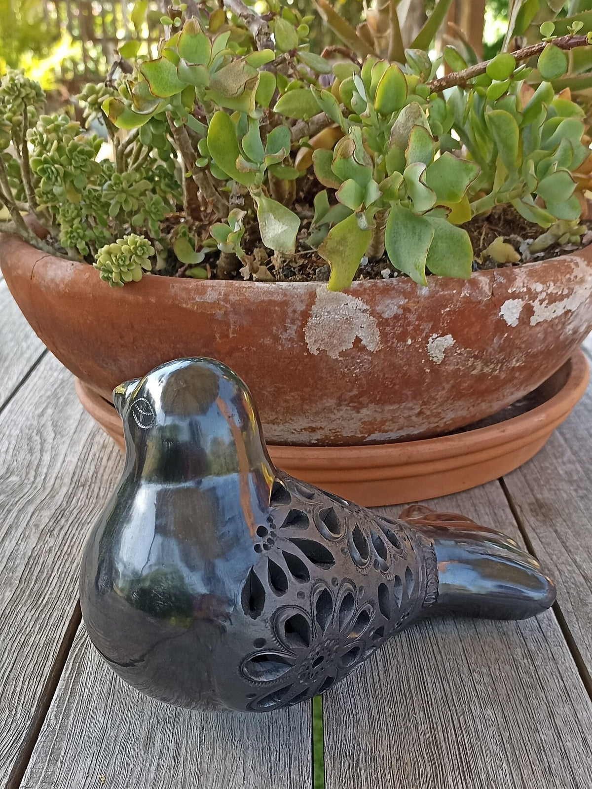 Dove Home Decor, Barro Negro, Black Clay, Handmade Mexican Pottery from San Bartolo near Oaxaca, Mexico