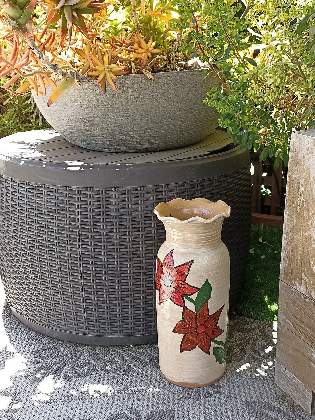 Ceramic Floral Planter for Outdoor Decor, Home Decor, Shelf Decor, Mexican Pottery, Handmade Flower Pot or Indoor Planter, Dried Flower Vase