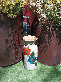 Ceramic Floral Planter for Outdoor Decor, Home Decor, Shelf Decor, Mexican Pottery, Handmade Flower Pot or Indoor Planter, Dried Flower Vase