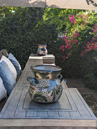 Pre-Order | Captivating 10.5" Round Planter is a Talavera Ceramic Flower Pot | Handmade Pottery for Outdoor Garden Decor | Ships 3-25