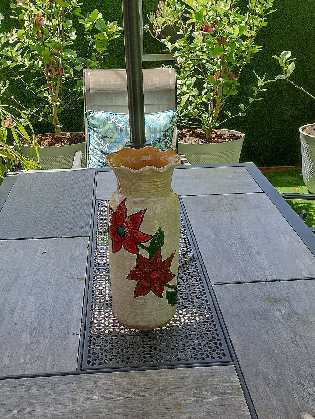 Ceramic Floral Planter for Outdoor Decor, Home Decor, Shelf Decor, Mexican Pottery, Handmade Flower Pot or Indoor Planter, Dried Flower Vase