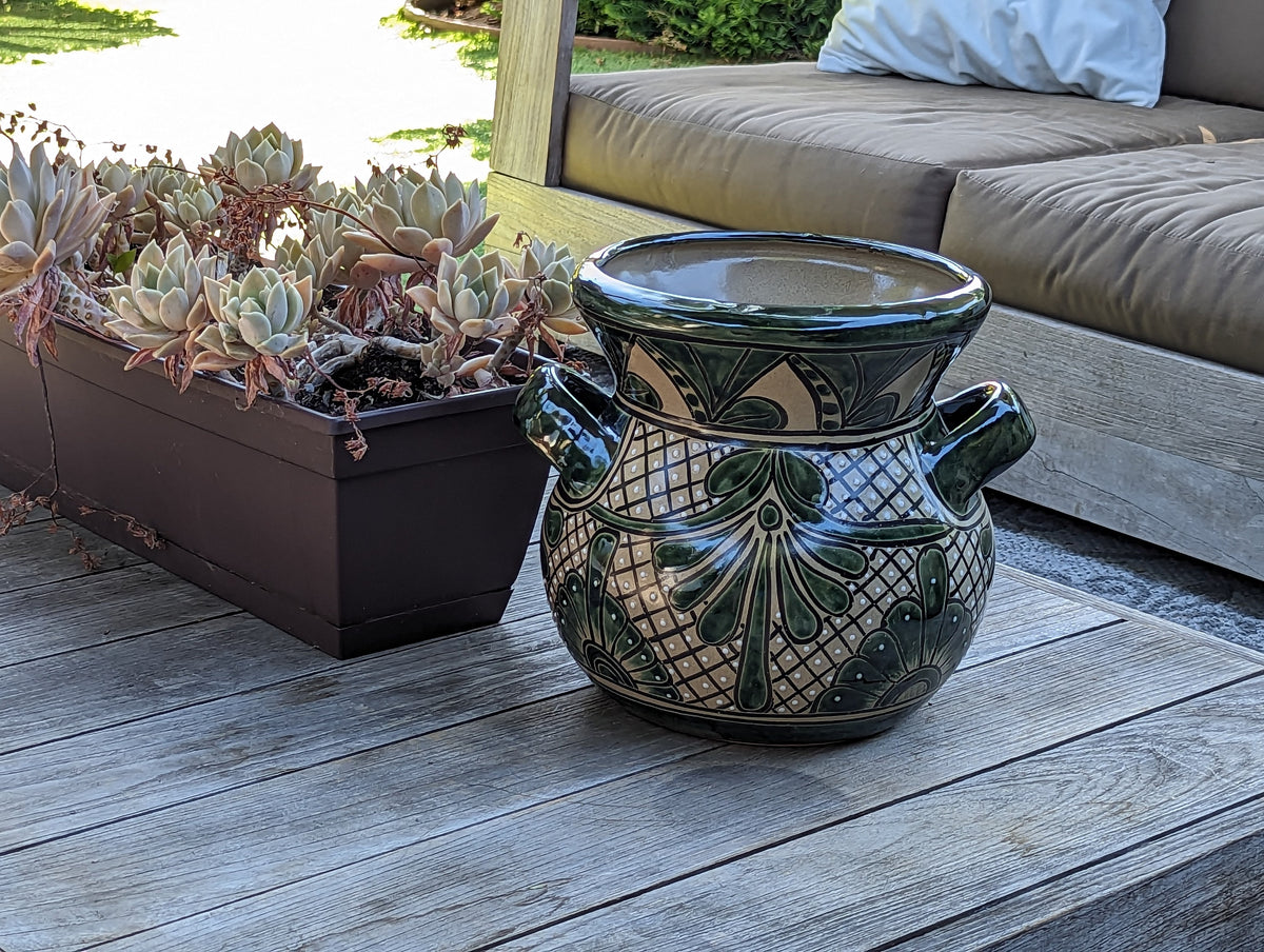 Pre-Order | Captivating 10.5" Round Planter is a Talavera Ceramic Flower Pot | Handmade Pottery for Outdoor Garden Decor | Ships 3-25