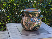 Pre-Order | Captivating 10.5" Round Planter is a Talavera Ceramic Flower Pot | Handmade Pottery for Outdoor Garden Decor | Ships 3-25