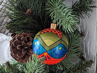 Christmas Ornaments: Unique Mexican Christmas Decor features festive patterns & bold colors, Hand Painted Wood Ornament for Christmas Tree